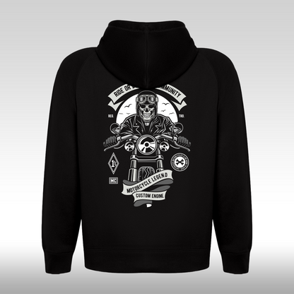 Hanorac Negru personalizat Spate urban "Ride or Die Biker Community" streetwear
