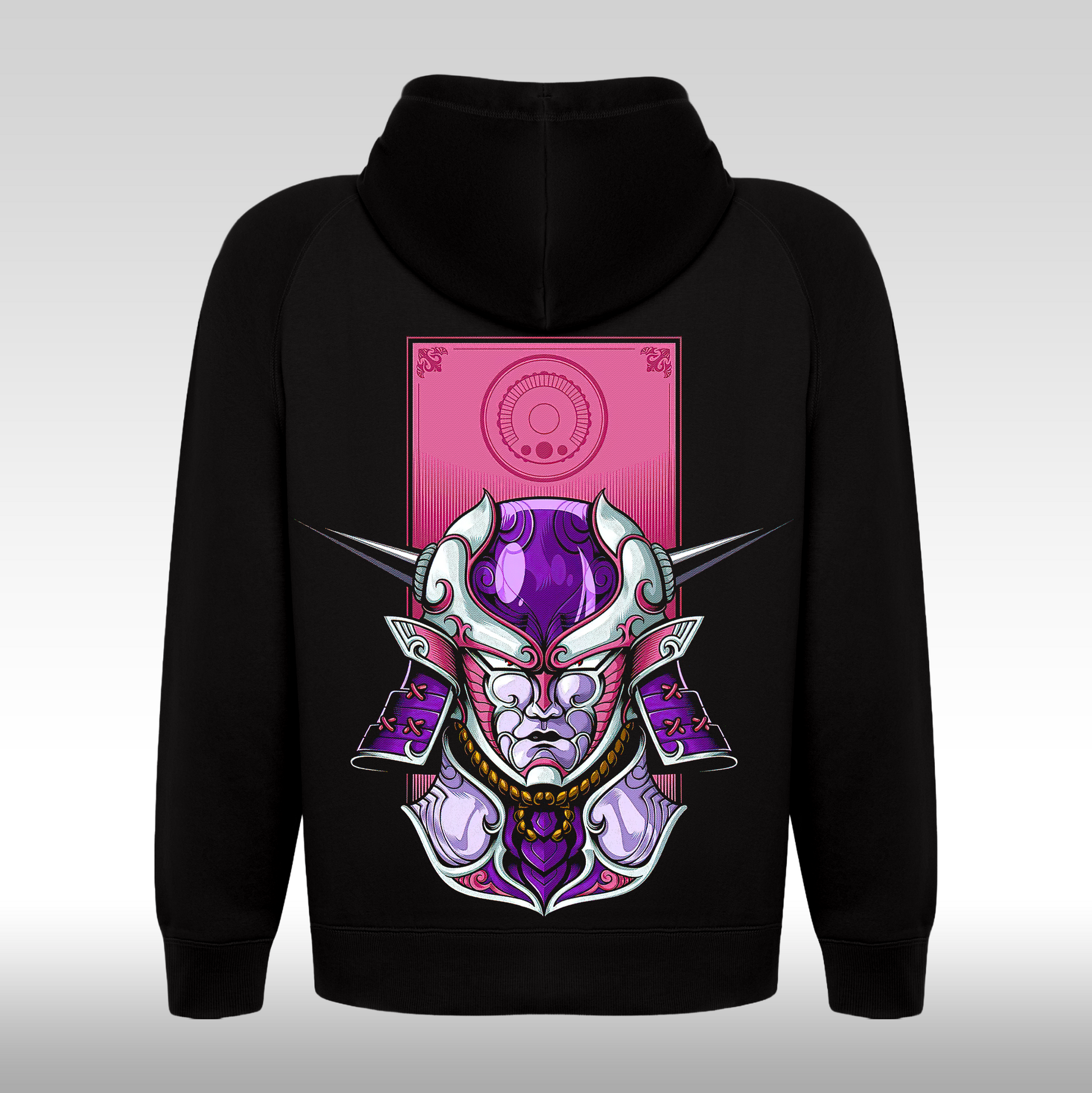 Hanorac Negru personalizat Spate urban "Samurai Spirit" streetwear

