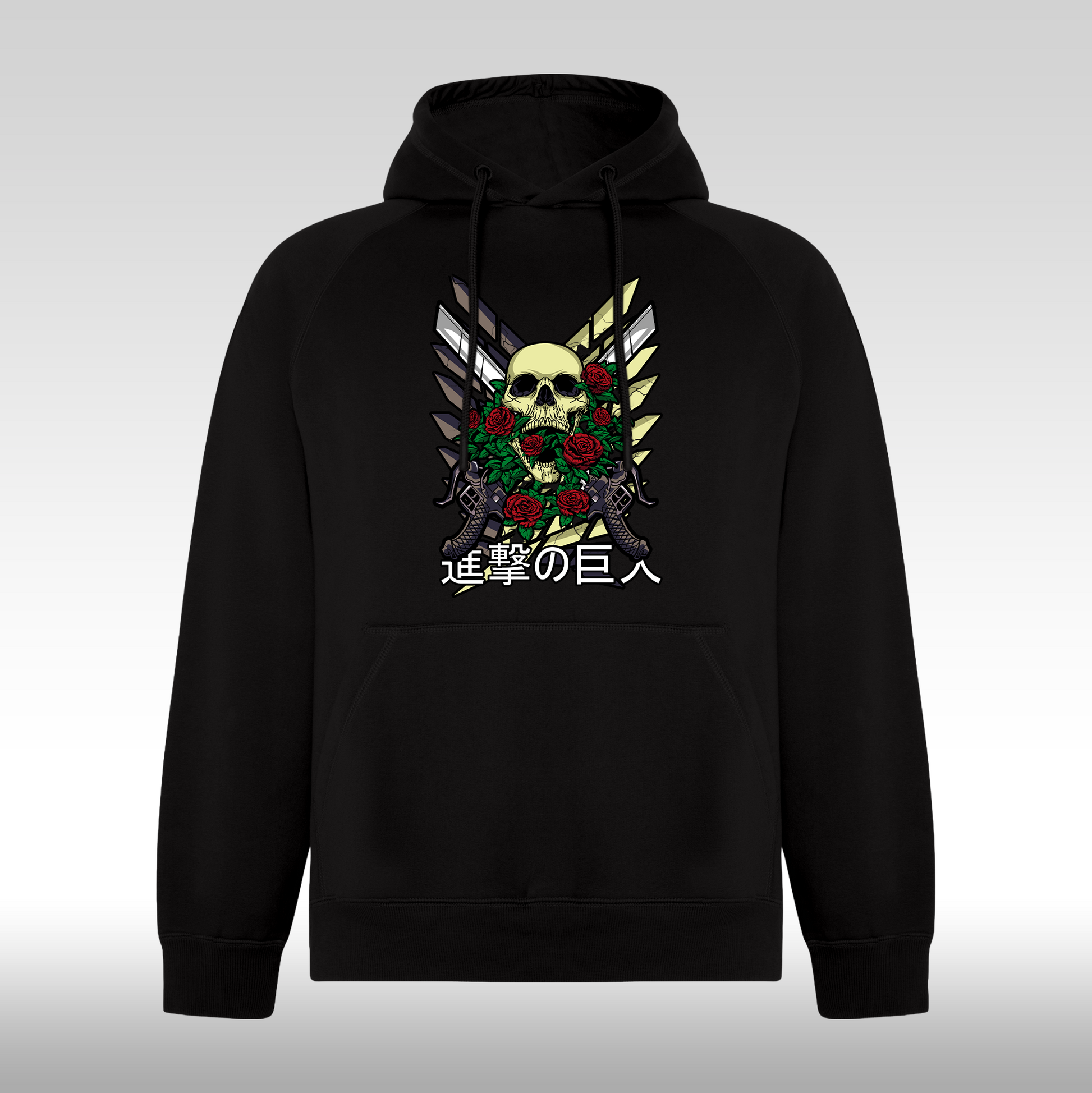 Hanorac Negru personalizat anime "Attack On Titan" streetwear
