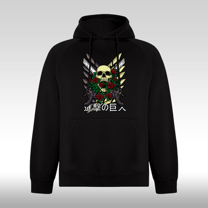 Hanorac Negru personalizat anime "Attack On Titan" streetwear
