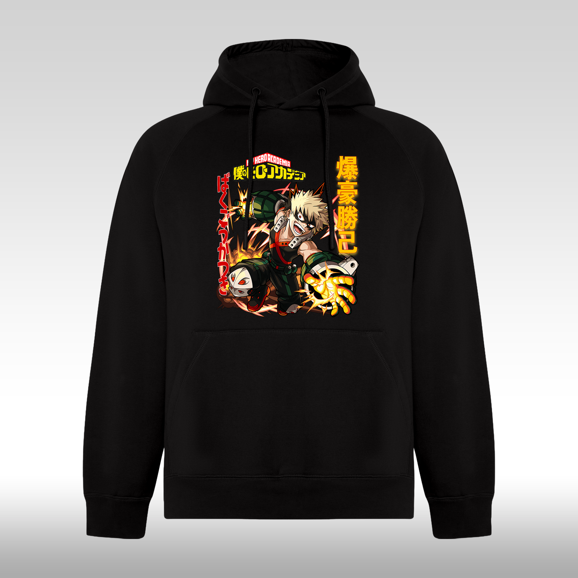 Hanorac Negru personalizat anime "Bakugo Katsuki" streetwear
