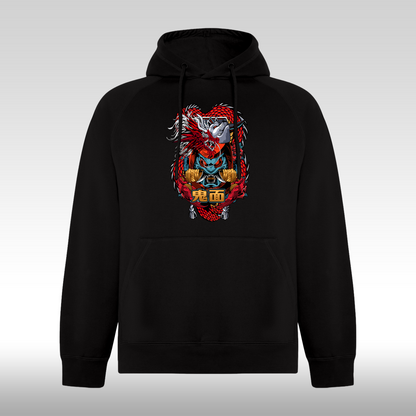 Hanorac Negru personalizat anime "Demon Mask" streetwear
