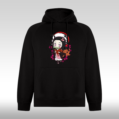 Hanorac Negru personalizat anime "Demon Slayer Kamado Nezuko" streetwear
