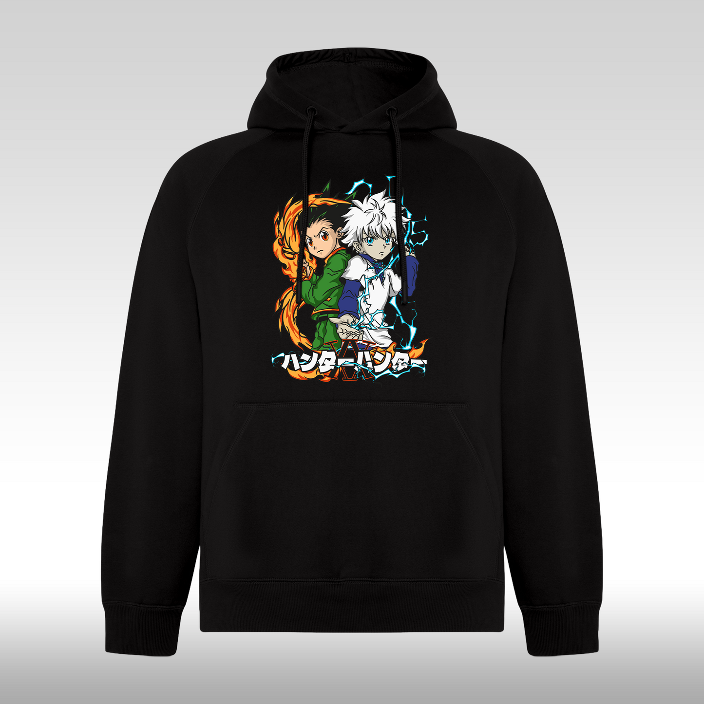 Hanorac Negru personalizat anime "Hunter Gon Freecss" streetwear
