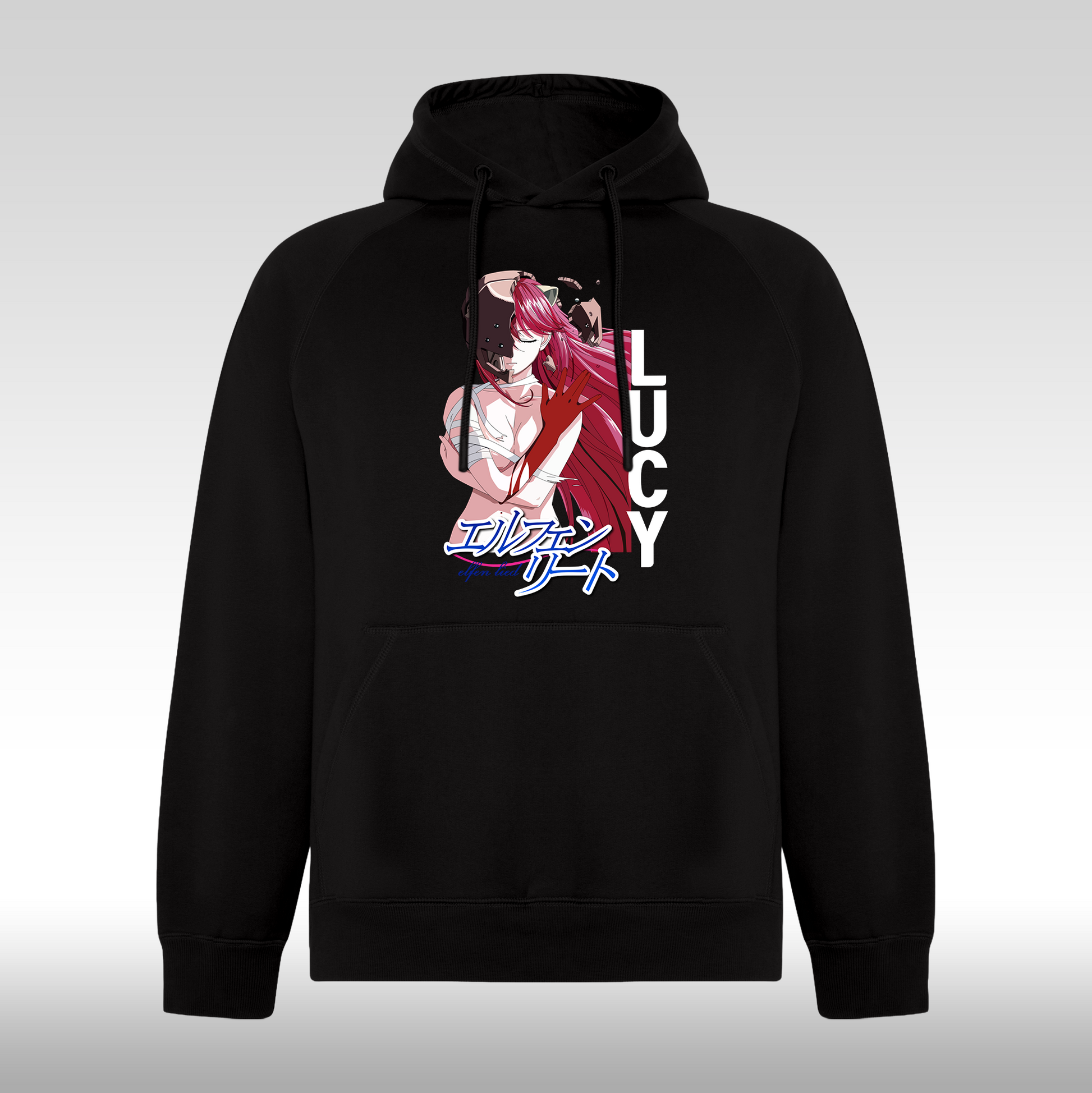 Hanorac Negru personalizat anime "Lucy" streetwear

