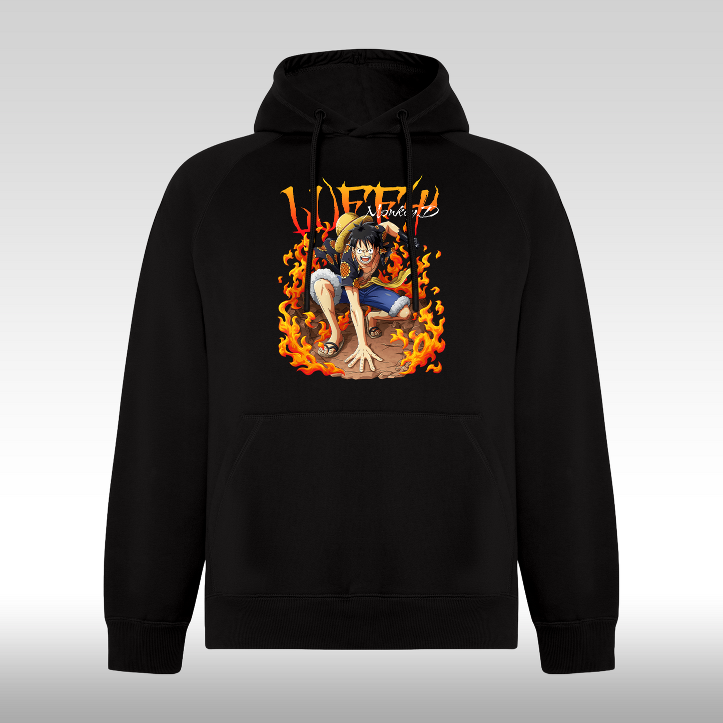 Hanorac Negru personalizat anime "Luffy" streetwear
