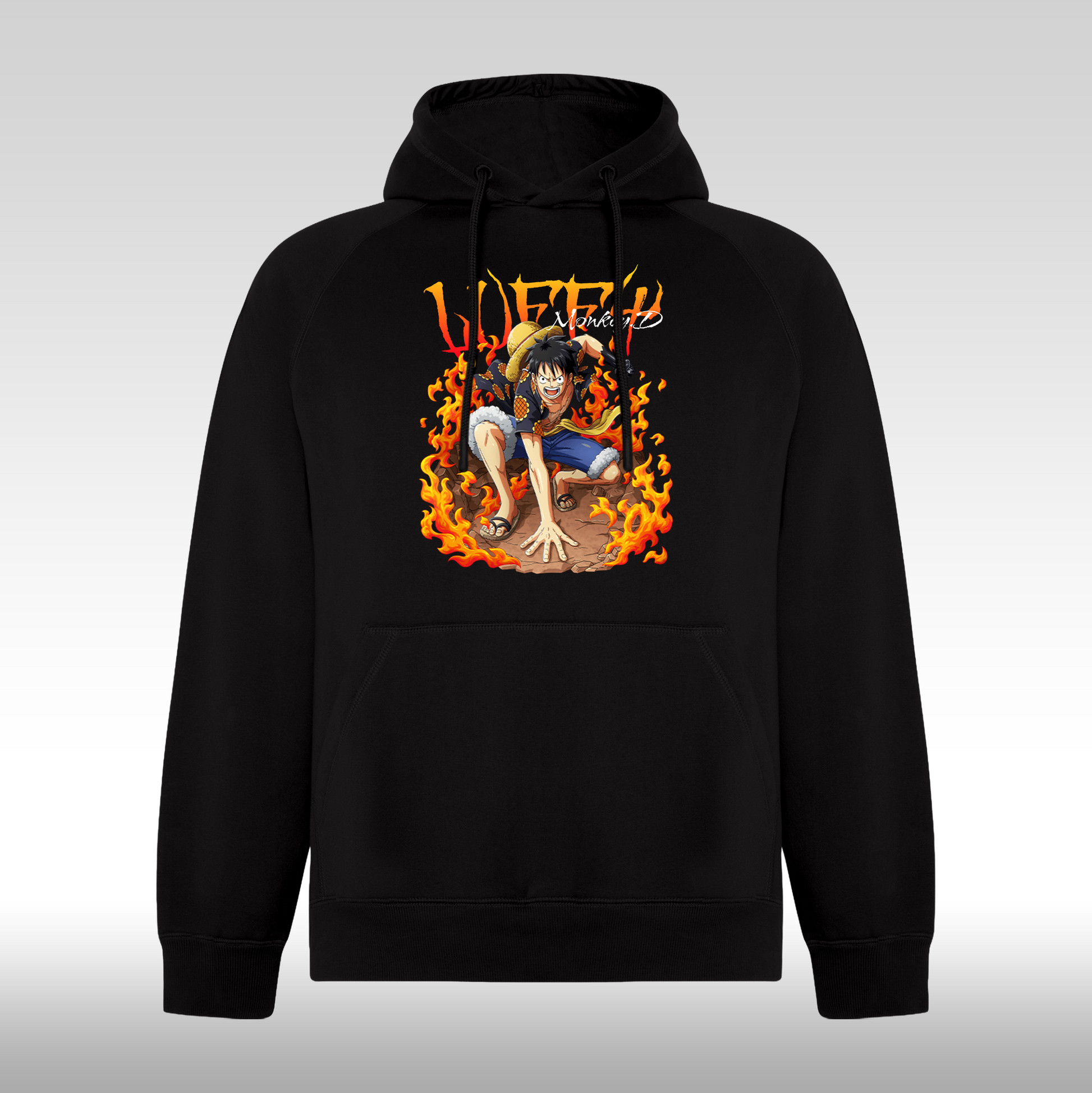 Hanorac Negru personalizat anime "Luffy" streetwear
