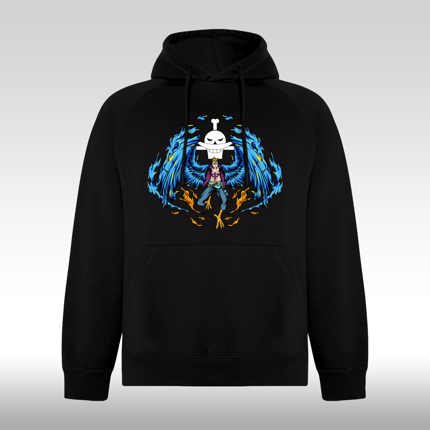 Hanorac Negru personalizat anime "Marko The Phoenix" streetwear
