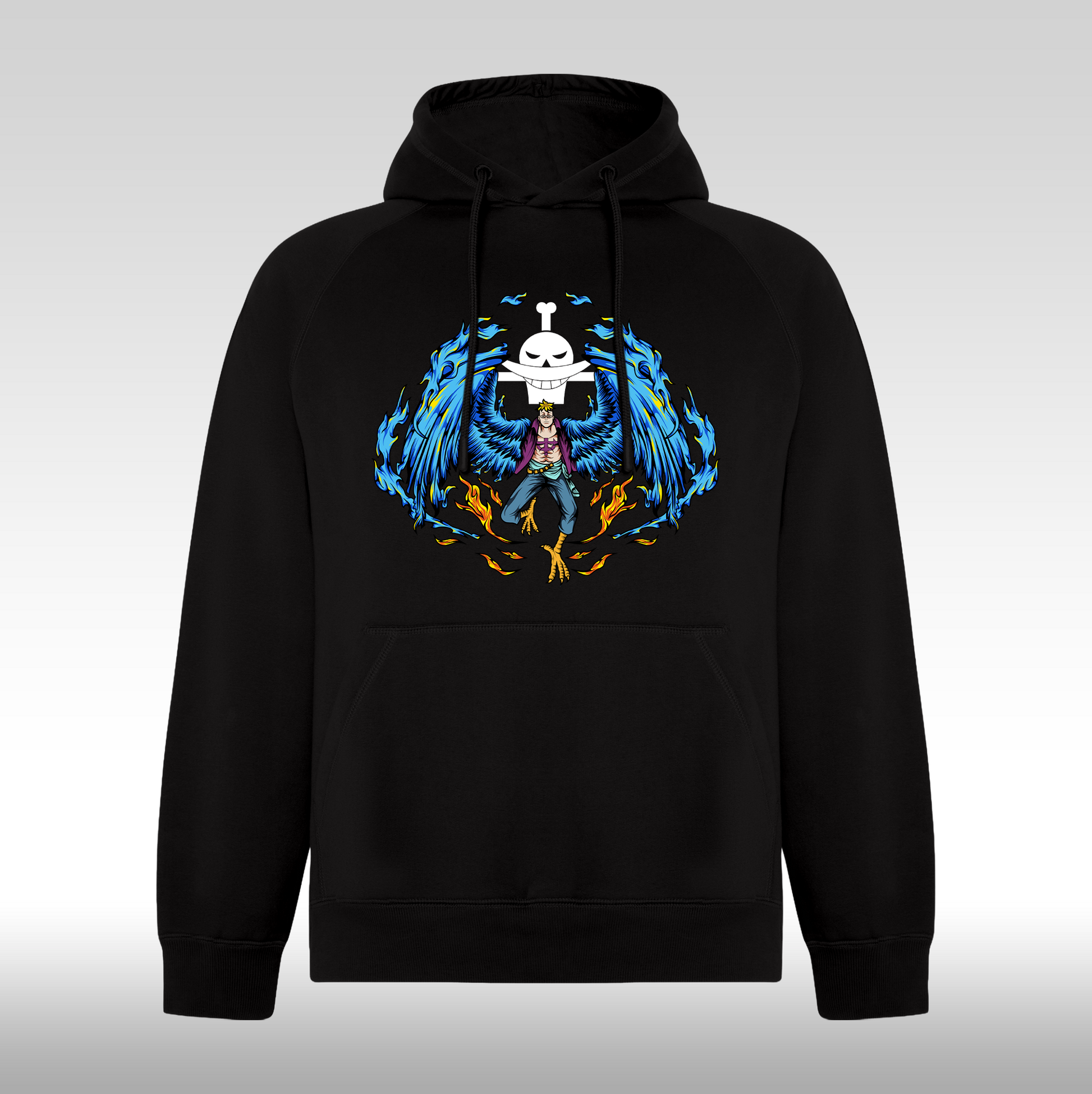 Hanorac Negru personalizat anime "Marko The Phoenix" streetwear
