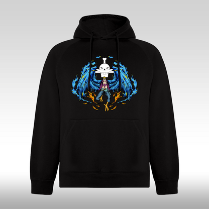 Hanorac Negru personalizat anime "Marko The Phoenix" streetwear
