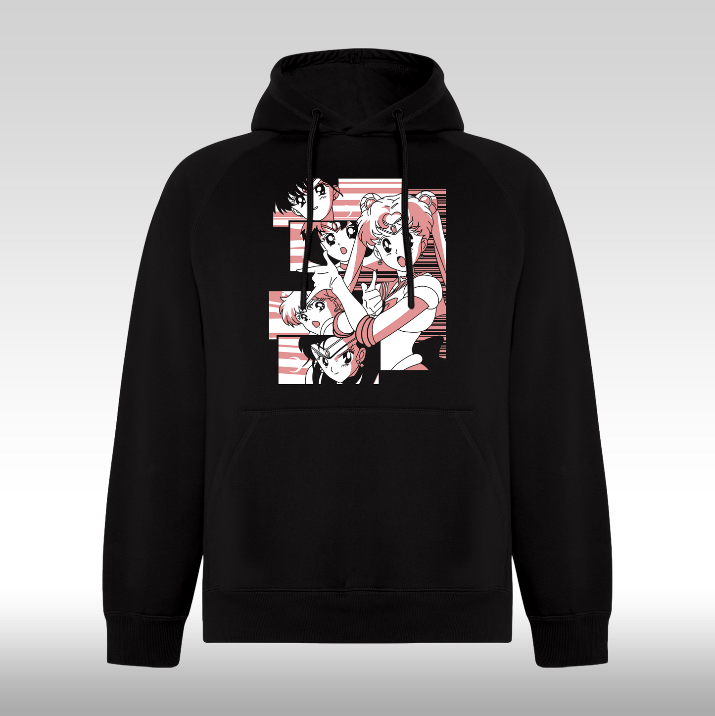 Hanorac Negru personalizat anime "Sailor Moon" streetwear
