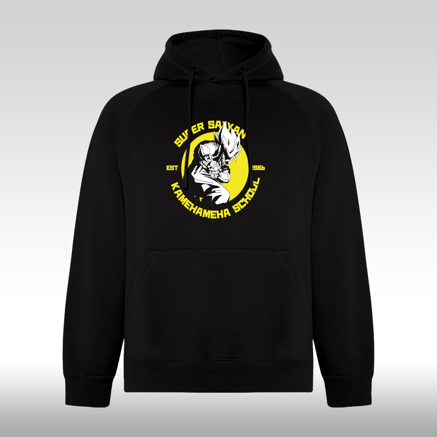Hanorac Negru personalizat anime "Super Sayan Kamehameha School" streetwear
