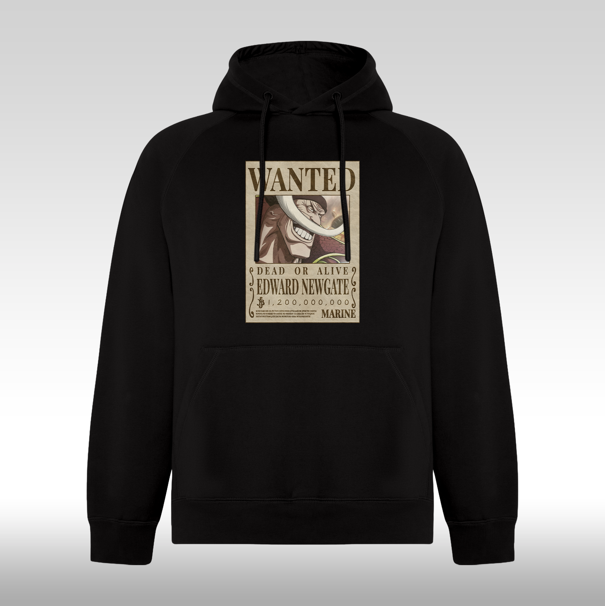 Hanorac Negru personalizat anime "WANTED : Edward Newgate" streetwear
