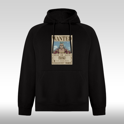 Hanorac Negru personalizat anime "WANTED: Franky" streetwear
