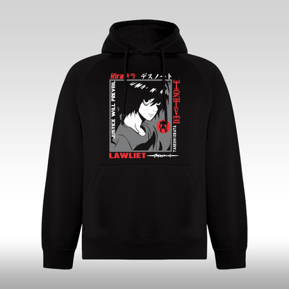 Hanorac Negru personalizat anime "Takeshi Obata L" streetwear
