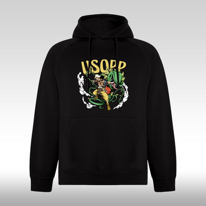 Hanorac Negru personalizat anime "Usopp" streetwear
