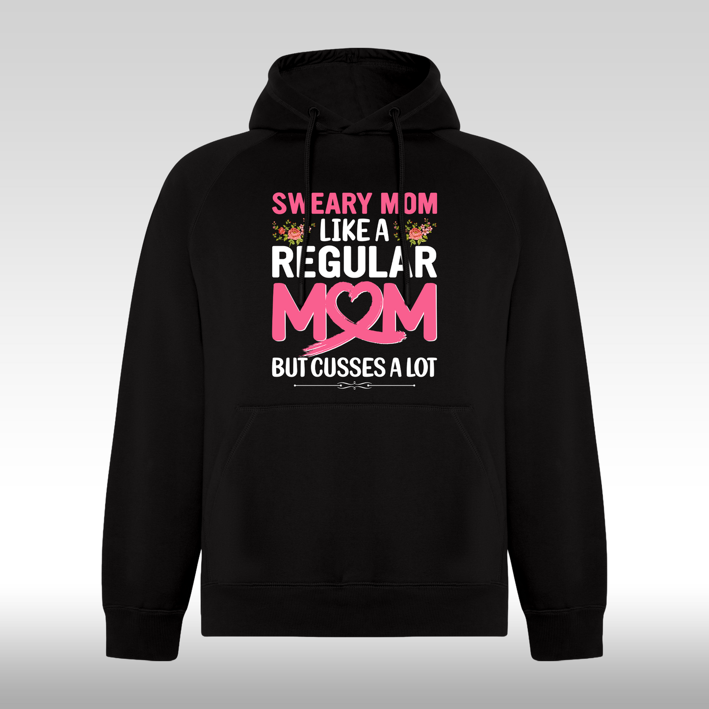 Hanorac Negru personalizat Fata Dama mama "Sweary Mom" streetwear
