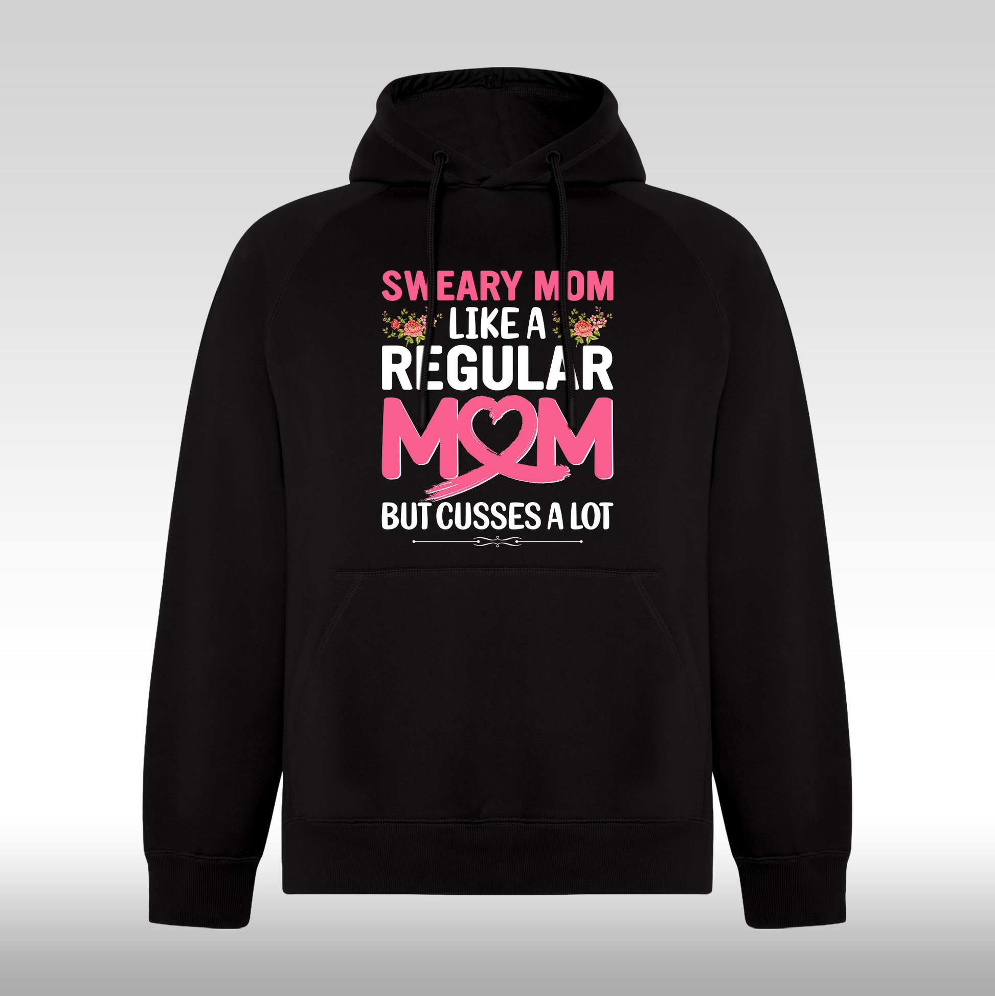 Hanorac Negru personalizat Fata Dama mama "Sweary Mom" streetwear
