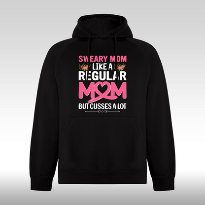 Hanorac Negru personalizat Fata Dama mama "Sweary Mom" streetwear
