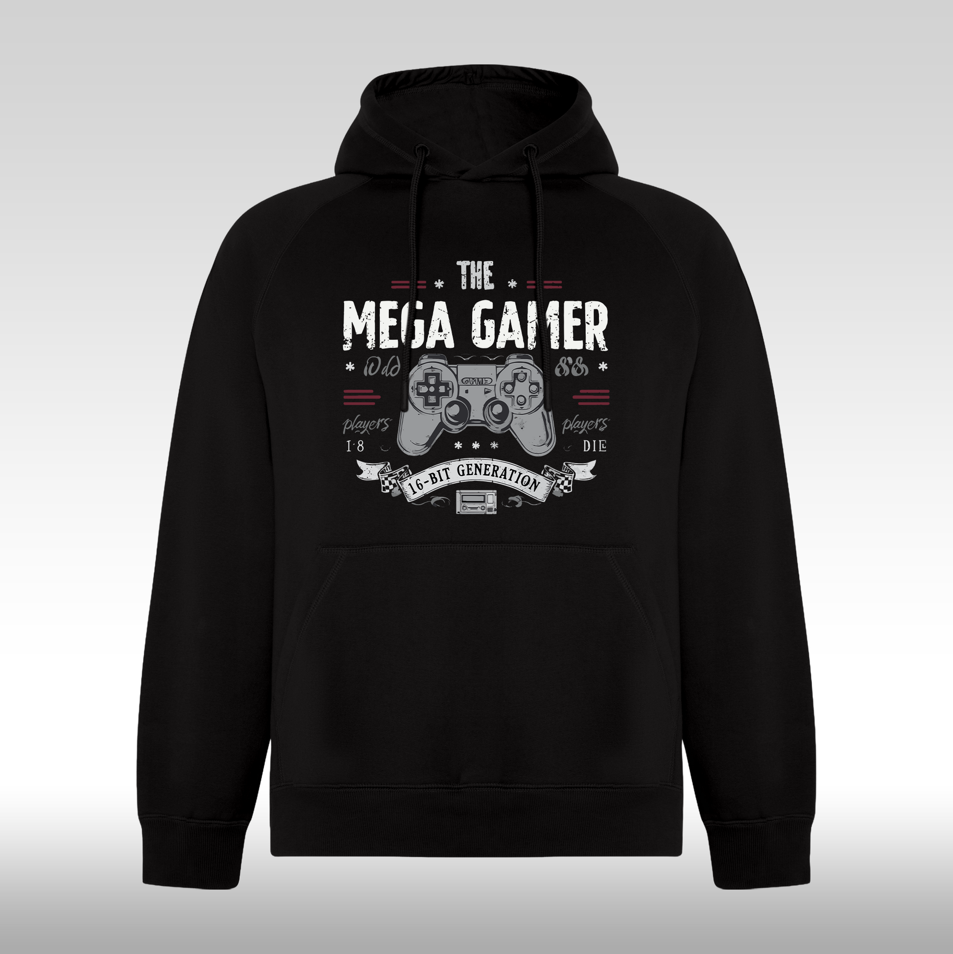 Hanorac Negru personalizat gaming "The Mega Gamer" streetwear
