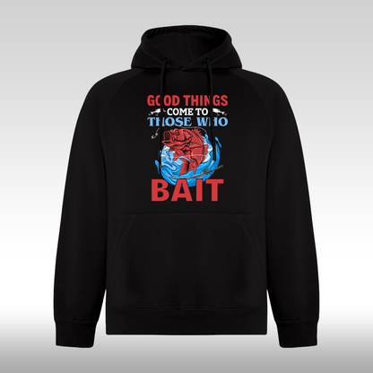 Hanorac Negru personalizat pescar "momeala" streetwear
