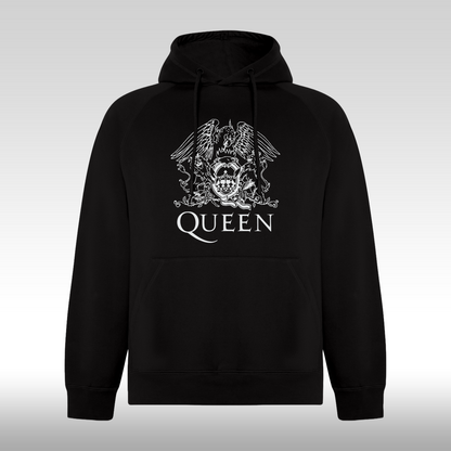 Hanorac Negru personalizat rock "Queen Emblem" streetwear
