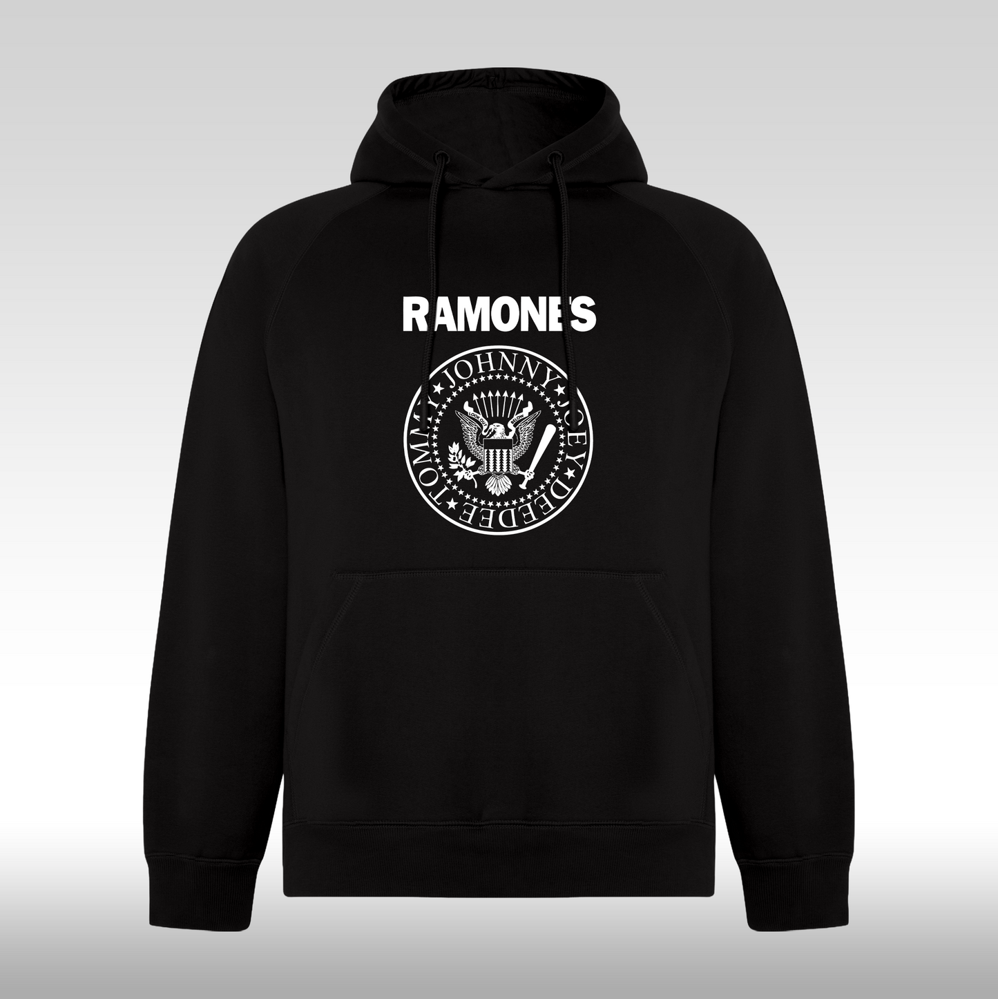 Hanorac Negru personalizat rock "Ramones Johnny Joey Deedee Tommy" streetwear
