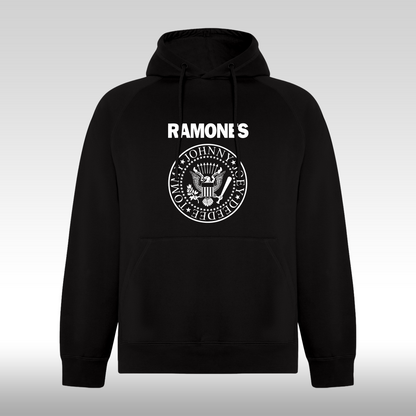 Hanorac Negru personalizat rock "Ramones Johnny Joey Deedee Tommy" streetwear
