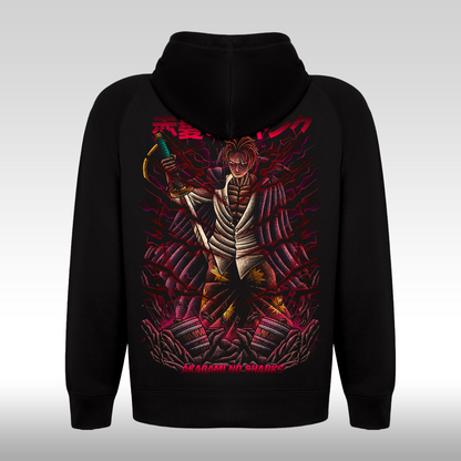 Hanorac Negru personalizat spate anime "Akagami No Shanks" streetwear
