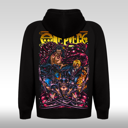 Hanorac Negru personalizat spate anime "One Piece: Monster Team" streetwear
