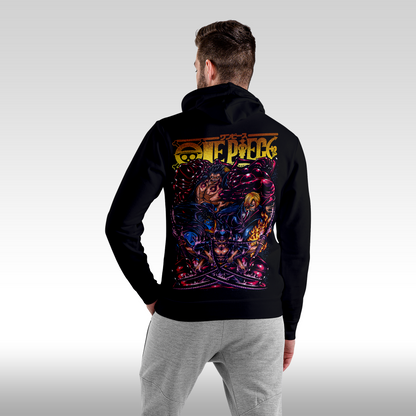 Hanorac Negru personalizat spate barbat anime "One Piece: Monster Team" streetwear
