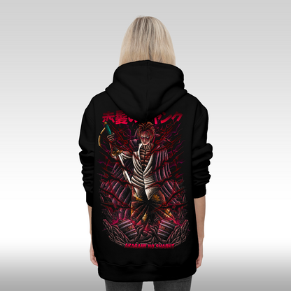 Hanorac Negru personalizat spate Dama anime "Akagami No Shanks" streetwear
