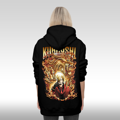 Hanorac Negru personalizat spate Dama anime "Sanji Kuroashi" streetwear
