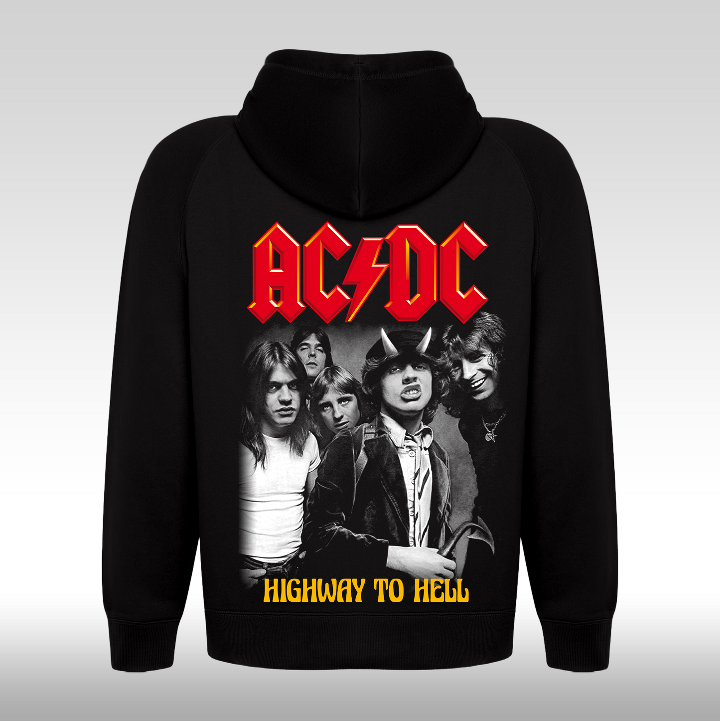 Hanorac Negru personalizat spate rock "AC DC Highway To Hell" streetwear
