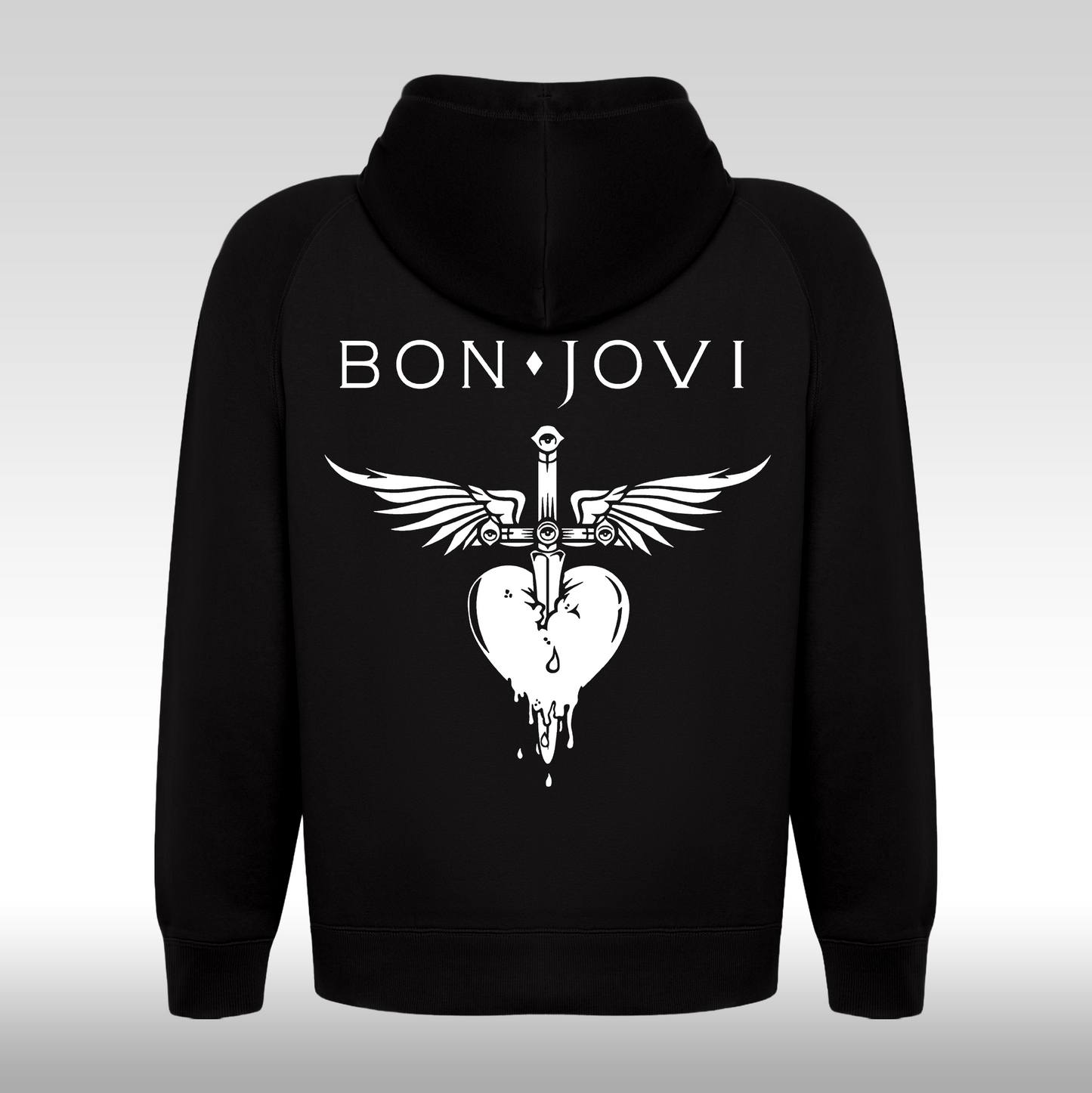Hanorac Negru personalizat spate rock "Bon Jovi" streetwear
