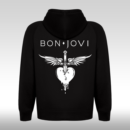 Hanorac Negru personalizat spate rock "Bon Jovi" streetwear
