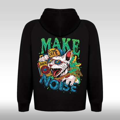 Hanorac Negru personalizat spate urban "Make Some Noise" streetwear
