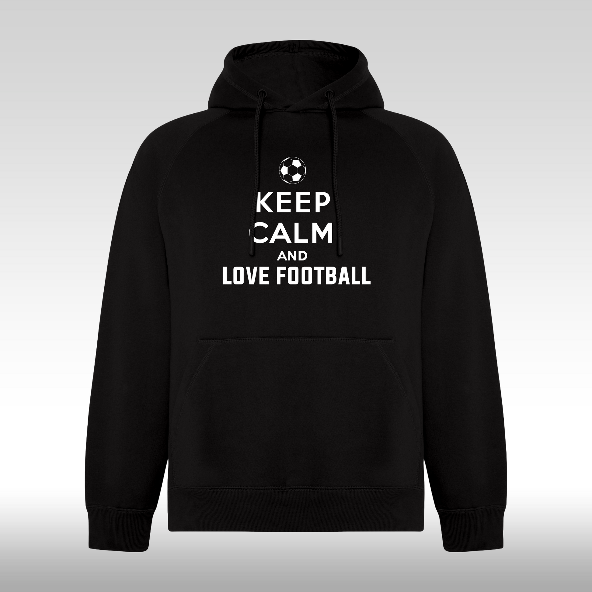 Hanorac Negru personalizat sport "Keep Calm And Love Footbal" streetwear
