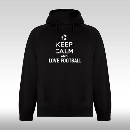 Hanorac Negru personalizat sport "Keep Calm And Love Footbal" streetwear
