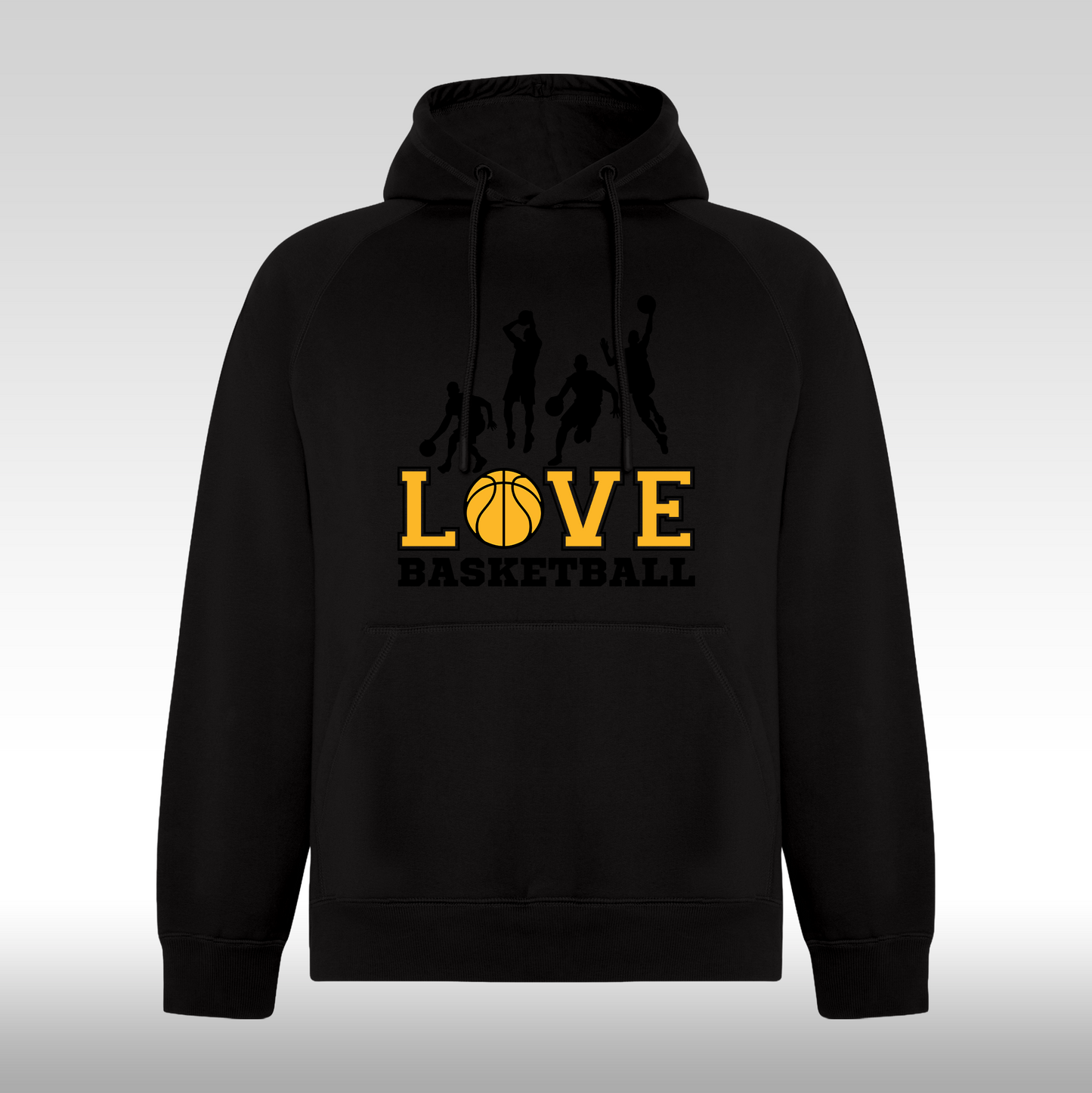 Hanorac Negru personalizat sport "Love Basketball" streetwear
