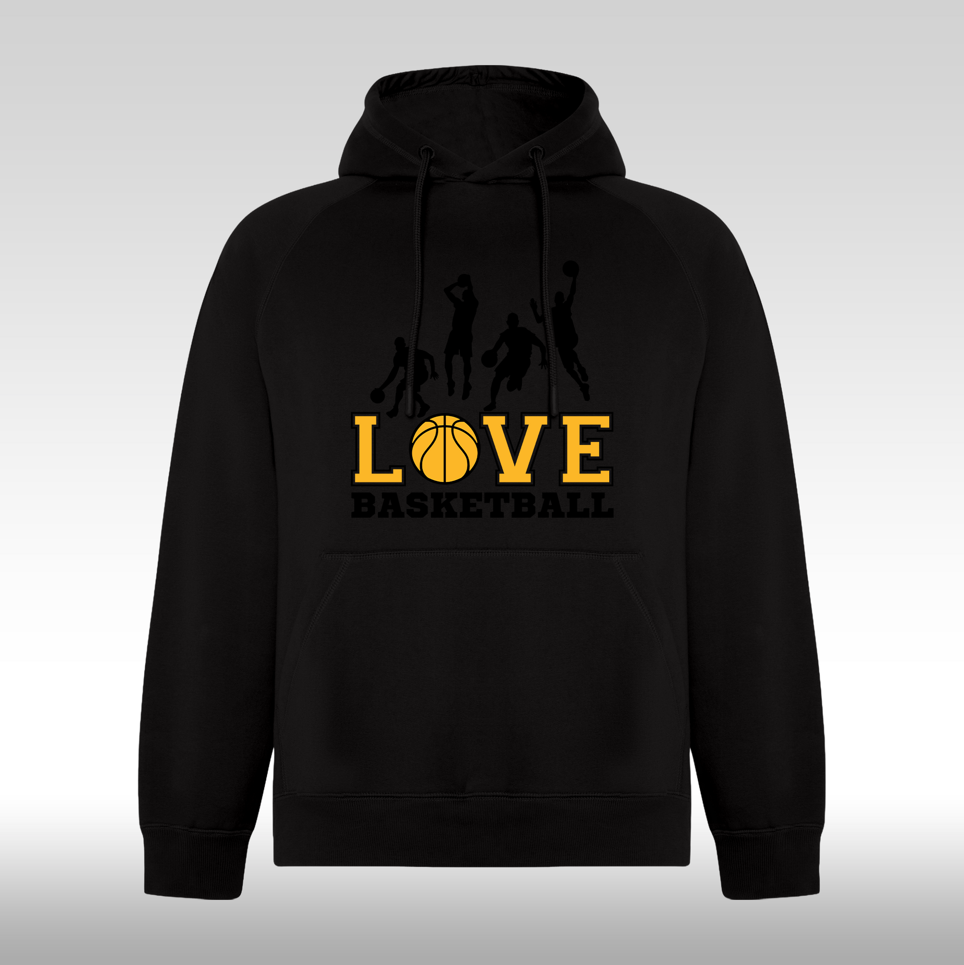 Hanorac Negru personalizat sport "Love Basketball" streetwear
