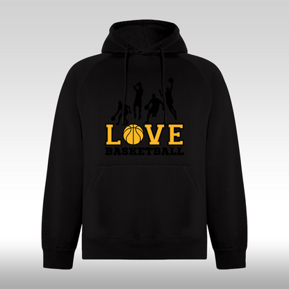 Hanorac Negru personalizat sport "Love Basketball" streetwear
