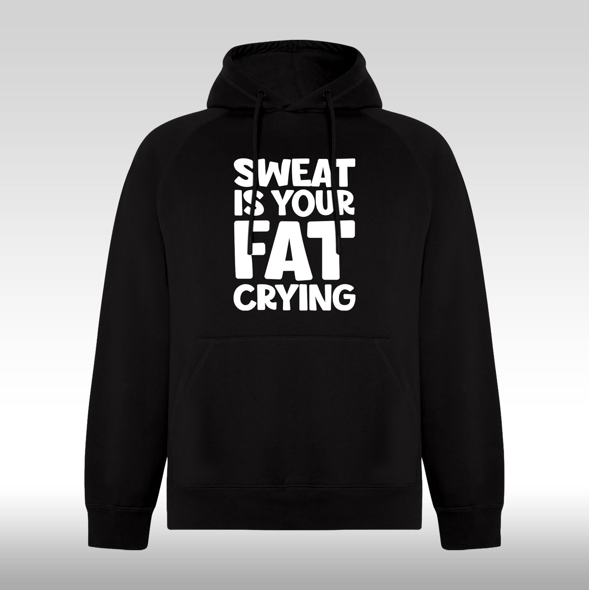 Hanorac Negru personalizat sport "Sweat Is Your Fat Crying" streetwear
