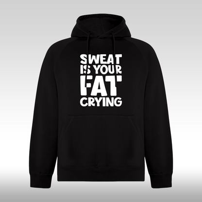 Hanorac Negru personalizat sport "Sweat Is Your Fat Crying" streetwear
