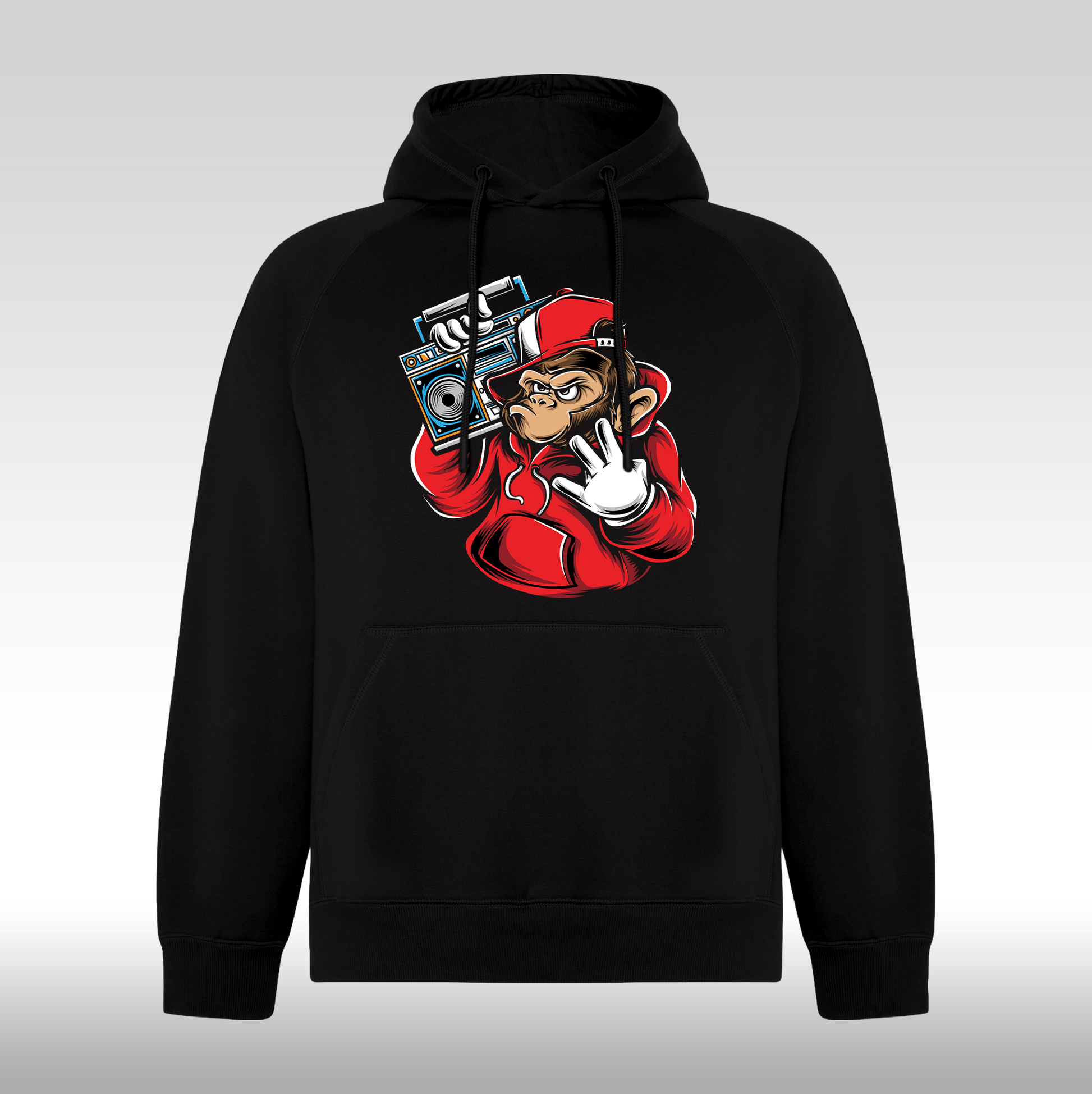 Hanorac Negru personalizat urban "Boombox Ape" streetwear
