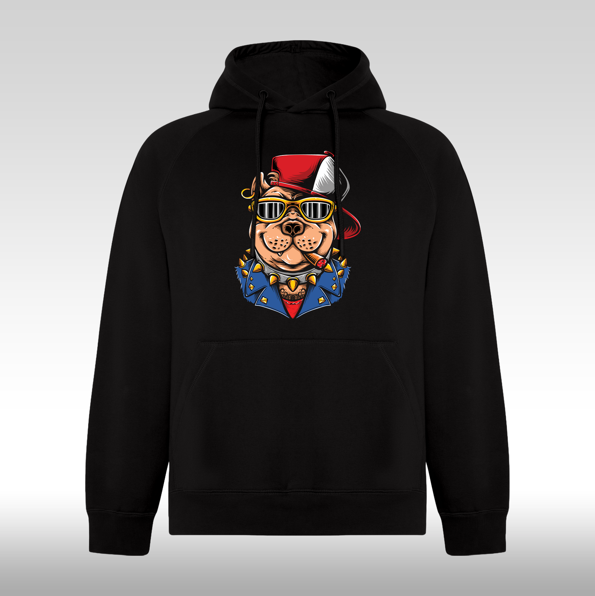 Hanorac Negru personalizat urban "Bulldog Boss" streetwear
