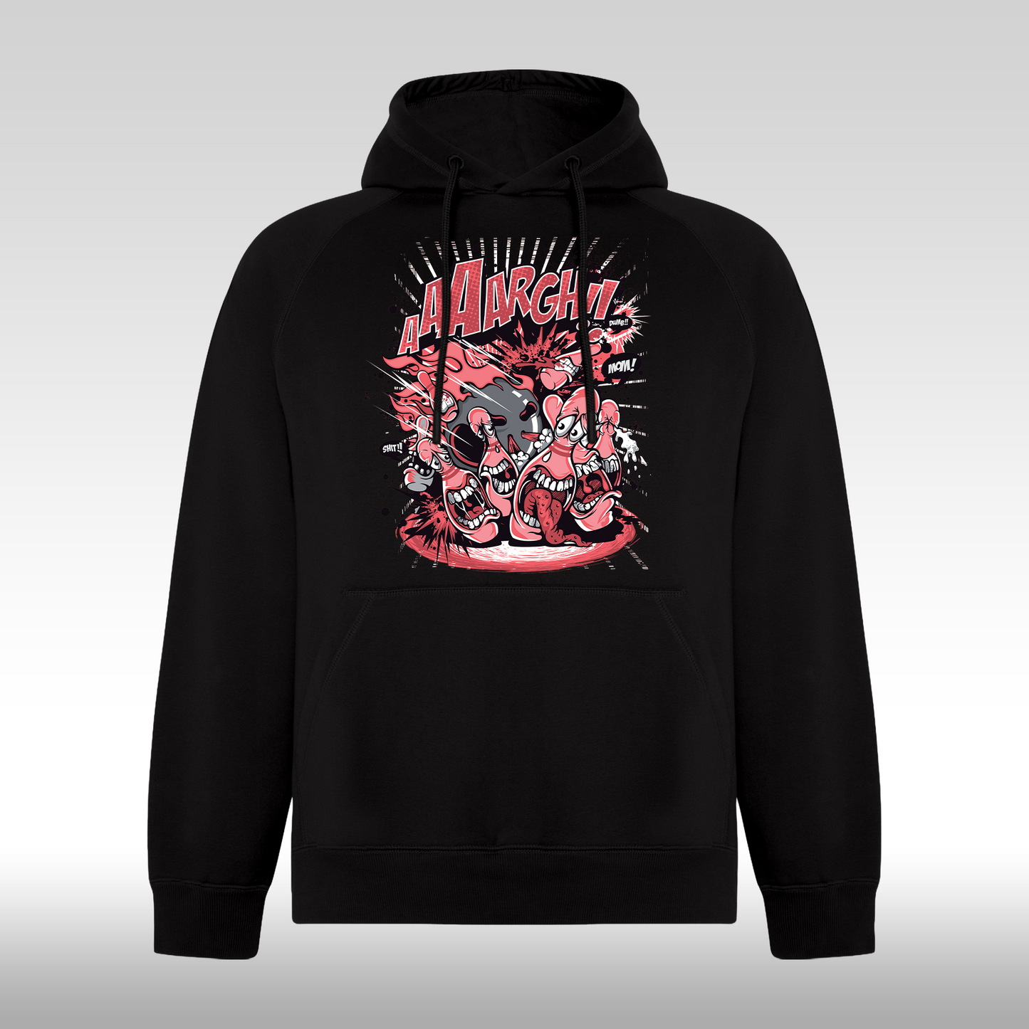 Hanorac Negru personalizat urban "Cartoon Chaos" streetwear
