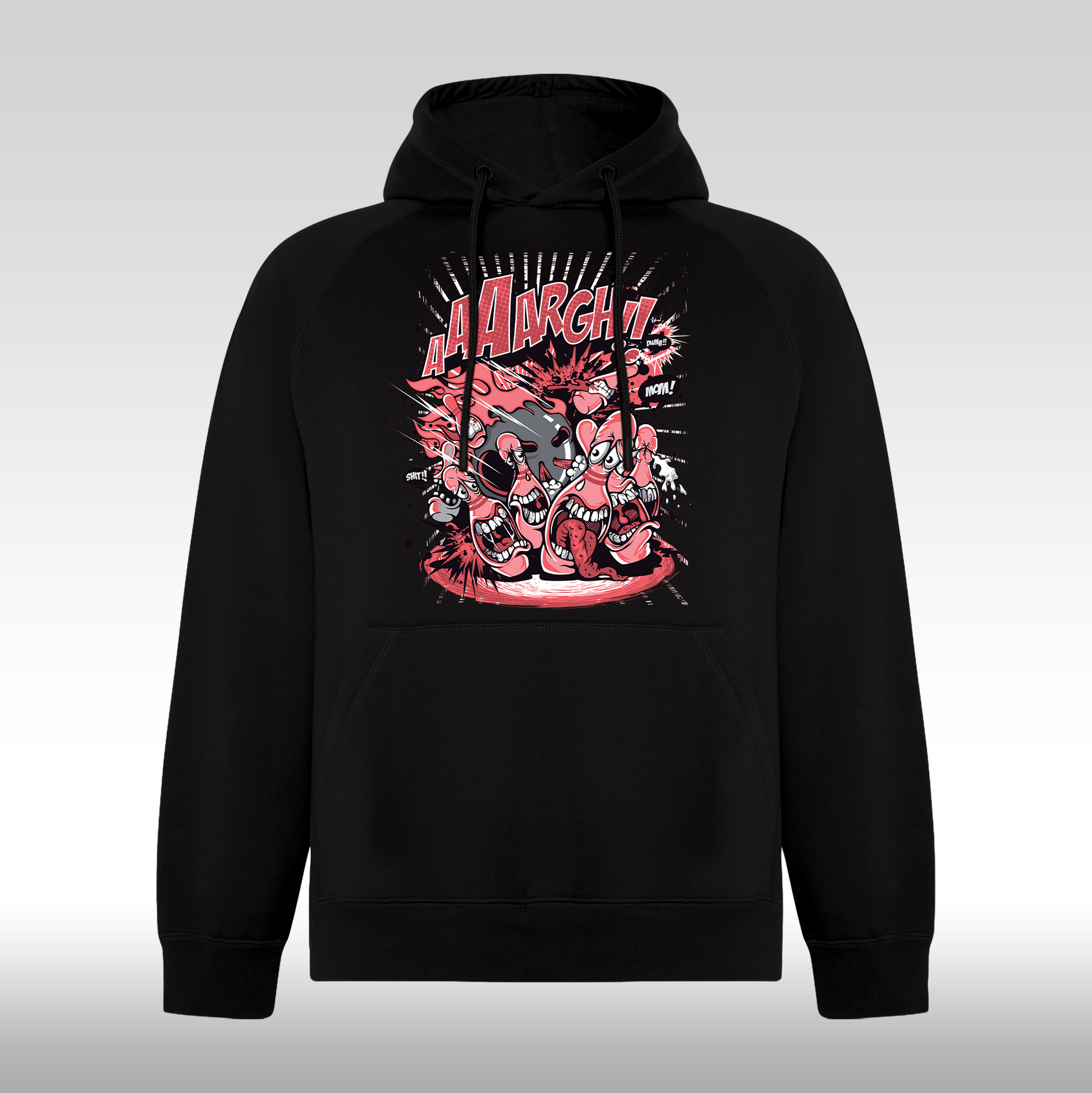 Hanorac Negru personalizat urban "Cartoon Chaos" streetwear
