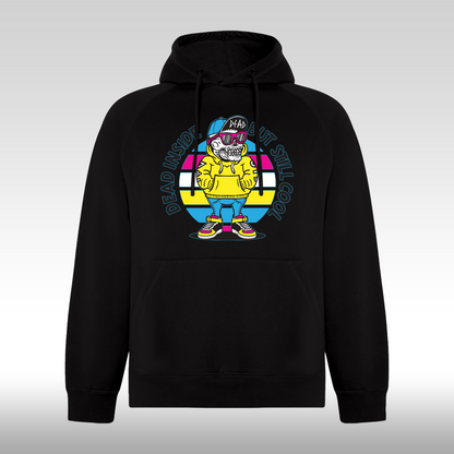 Hanorac Negru personalizat urban "Dead Inside, But Still Cool" streetwear
