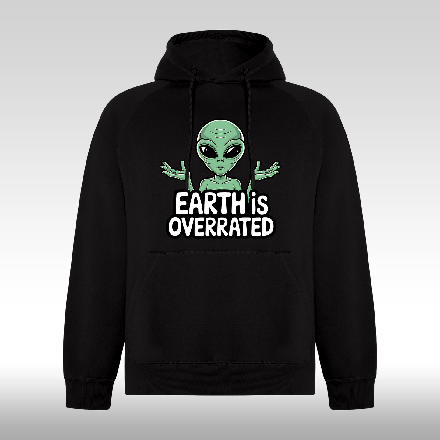 Hanorac Negru personalizat urban "Earth Is Overrated" streetwear
